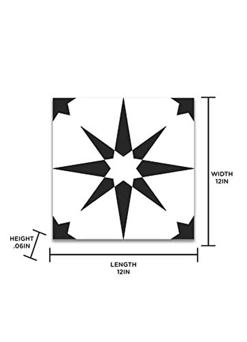 Floorpops FP2948 Altair Peel & Stick Floor Tile, Black