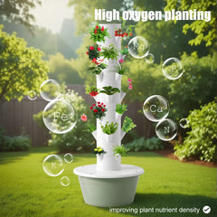 7 Layers Hydroponic Growing Tower with Tank, Indoor Hydroponics Growing System, Vegetables Vertical Planter Tower Garden Kit
