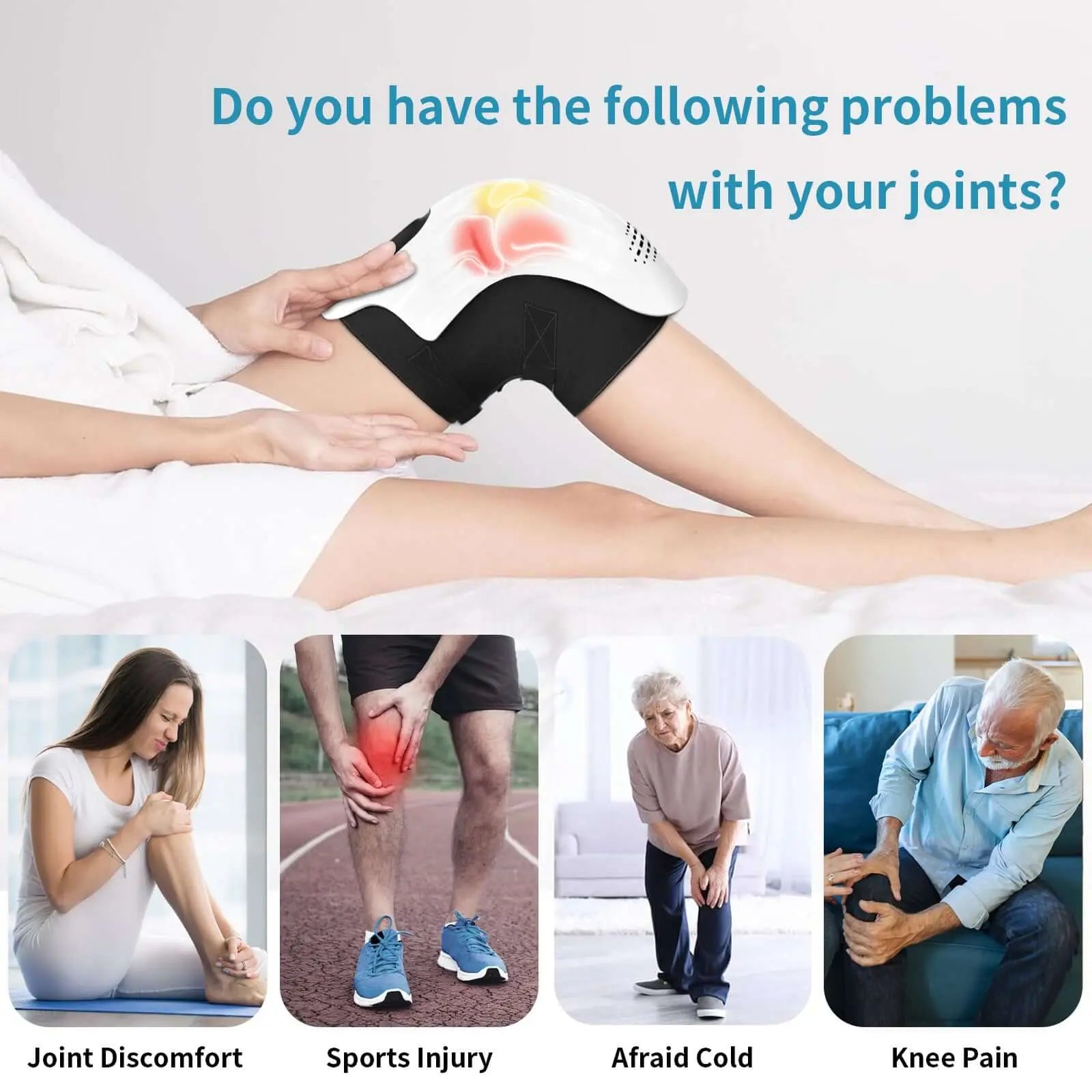 Intelligent Home Use Electric Intelligent Kneading Heating Knee Massager Rechargeable Pain Relief Infrared Laser Vibration Knee Massager Know You're Still Able