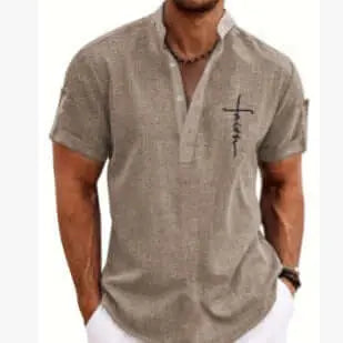 Men's casual suit 3D printed zipper short sleeved polo shirt Know You're Still Able