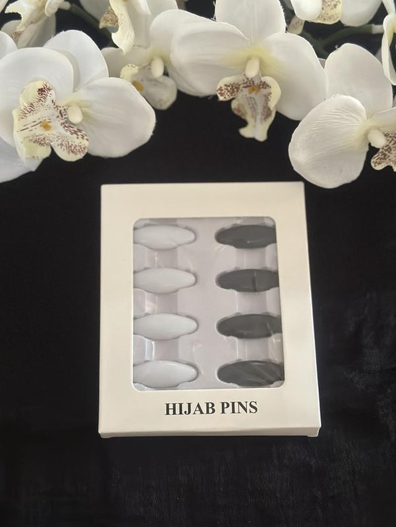 Hijab Pins Black and White - Elegant Design for Hijab Accessories