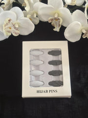Hijab Pins Black and White - Elegant Design for Hijab Accessories