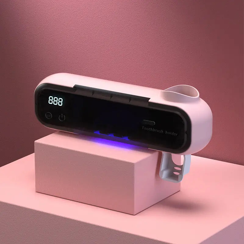 UV Sterilizing Tooth Cup No-Drill Toothbrush Sterilizer With Electric Drying Storage Rack For Organization Know You're Still Able