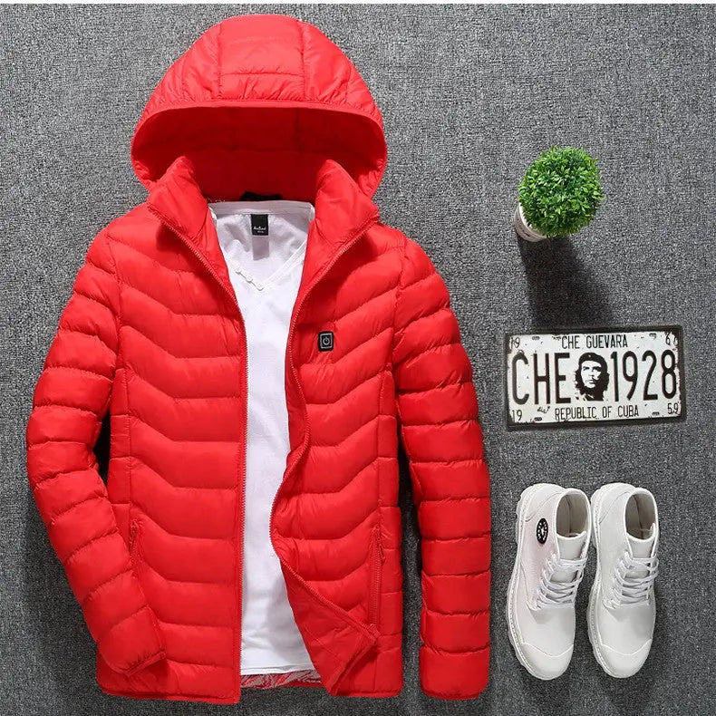 Winter Heated Jacket USB Electric Cotton Coat Zip-up Heater Thermal Clothing Heating Vest For Men Know You're Still Able